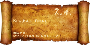Krajcsi Anna névjegykártya