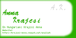 anna krajcsi business card